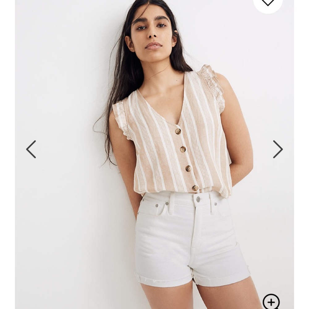 NWT Madewell High-Rise Denim Shorts in Tile White